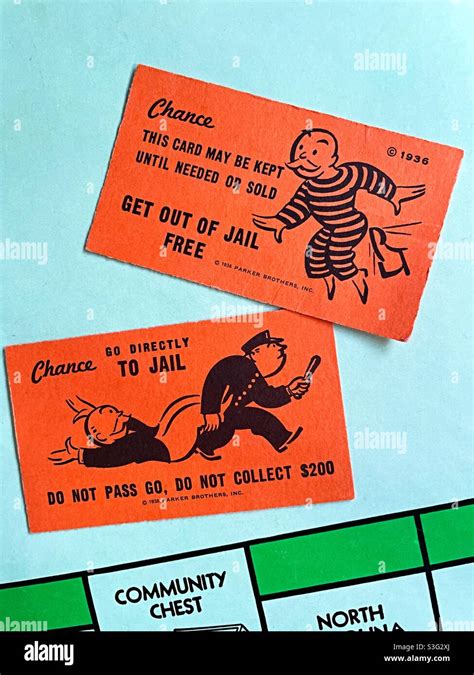 Monopoly Board Game Chance Cards Usa Stock Photo Alamy