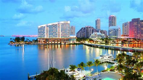 Miami Florida City Beach Sea Mer Hd Dektop Fond Décran Éclairage