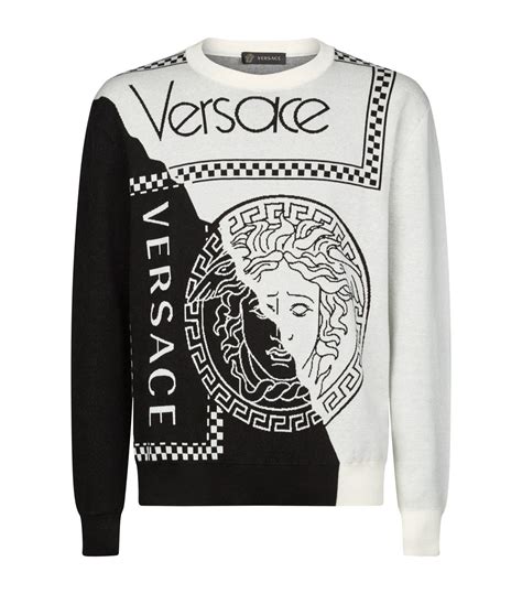 Versace Graphic Medusa Sweater In Black For Men Lyst Uk