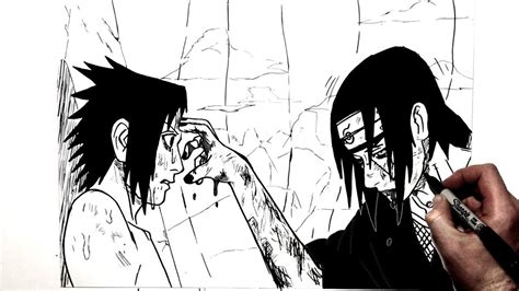 How To Draw Itachi Vs Sasuke Naruto Youtube