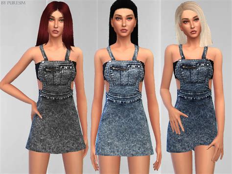 The Sims Resource Salopette Dress By Puresim Sims 4 Downloads