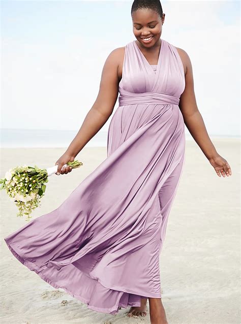 Plus Size Special Occasion Lavender Purple Convertible Maxi Dress
