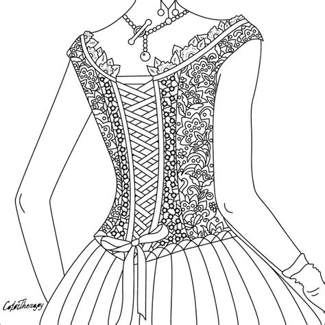corset coloring coloring pages