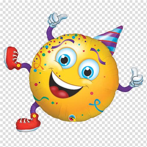 Happy Birthday Smiley Balloon Emoticon Party Emoji Qualatex Birthday Transparent