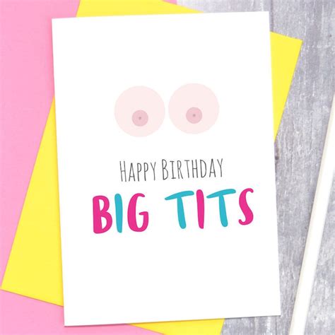 Happy Birthday Big Tits Card Big Boobs Birthday Card Big Etsy Uk