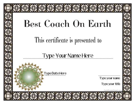 Best Coach Certificate Template Pdfsimpli