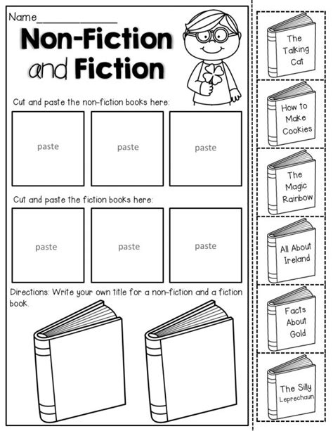 16 Fiction Nonfiction Worksheet Kindergarten School Library Lessons