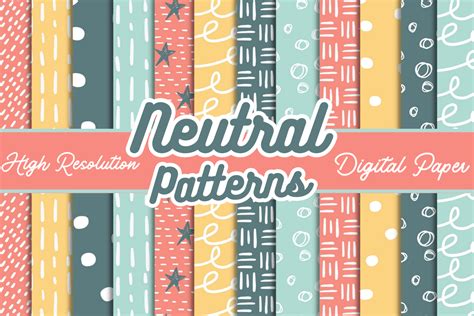Neutral Geometric Patterns Digital Paper Graphic By Me 2 You Digitals