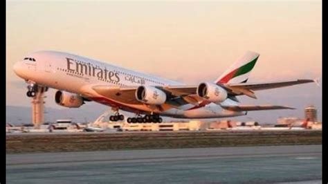 Emirates Ek 500 Airbus A380 Take Off From Dubai Airport Dxb Youtube
