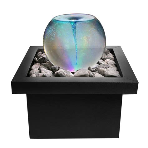 H52cm Vortex Whirlpool Orb Water Feature With Colour Lights Indoor