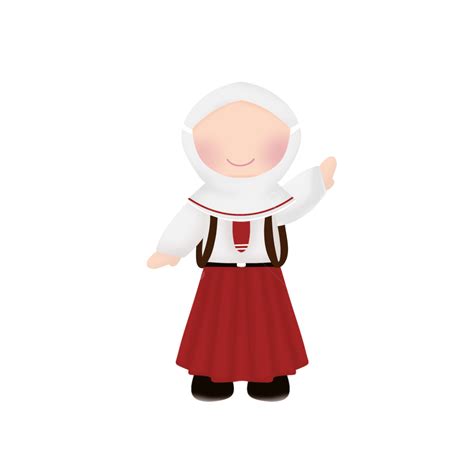 Children Illustration Muslim Kids Go To School, Children Illustration