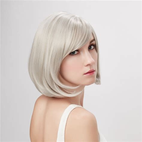 Short Grey Silver Heat Resistant Synthetic Wigs My Shemale Shop