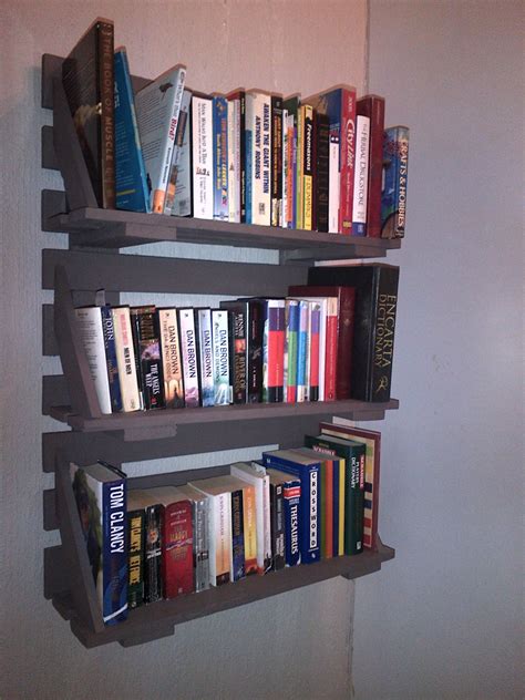 Wall Mounted Bookshelf Made From A Pallet Wall Mounted Bookshelves
