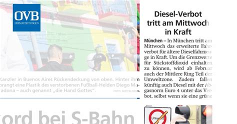 Diesel Verbot Tritt Am Mittwoch In Kraft Ovb Heimatzeitungen