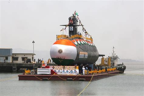 Indian Navy Launches Final Kalvari Class Submarine Ins Vagsheer S26