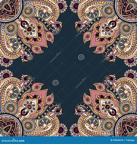 Paisley Mandala Ornament Stock Vector Illustration Of Deep 93834634
