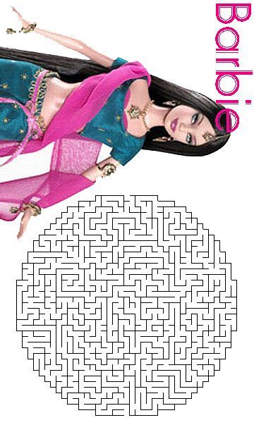 Barbie Coloring Pages Barbie Maze Activity Sheet With Diwali Barbie
