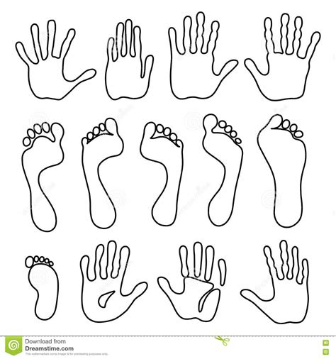 Generation Hand And Foot Prints Stock Vector Illustration Of