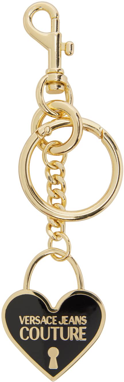 Versace Jeans Couture Black And Gold Deluxe Keychain Versace