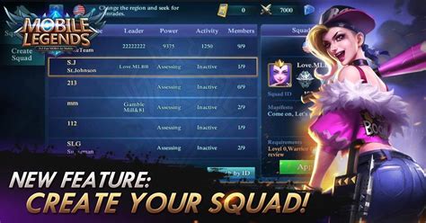 Mentahan yang saya bagikan masih. New Feature : Create Your Squad : mobilelegends