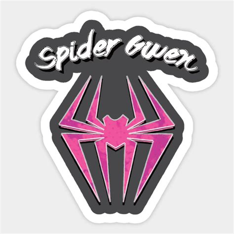 Spider Gwen Logo And Text Spider Man Sticker Designed And Sold By