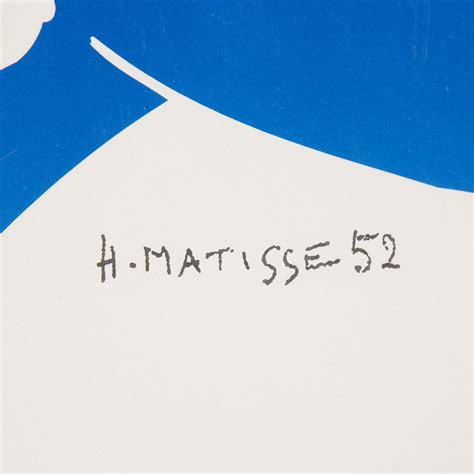 Henri Matisse After Silkscreen Printed Signature And Date 52