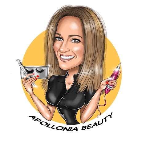 Beautician Logo Design Custom Cartoon Portrait For Your Etsy