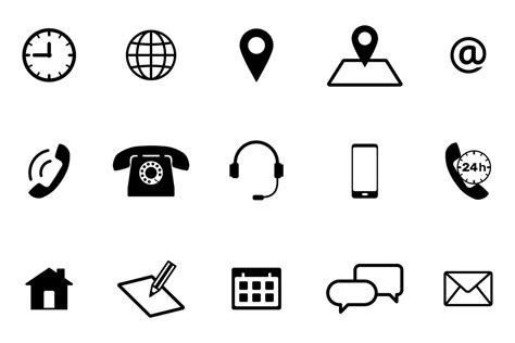 Contact Icon Set For Web And Mobile Communication Symbol Collection