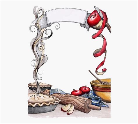 Cuisine Apple Food Cooking Recipe French Kitchen - Food Borders And Frames , Transparent Cartoon ...