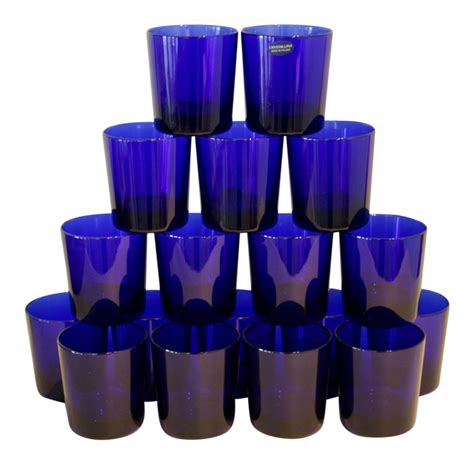Cobalt Blue Cristallina Glasses Tumblers - Set of 18 | Colored tumblers, Tumbler, Glassware