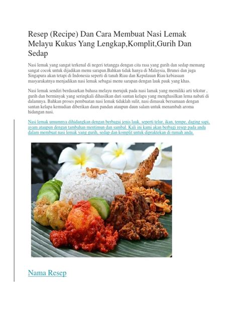 3 cups beras basmati / beras panjang. Cara Masak Nasi Lemak Kukus - Hans Cooking Recipes