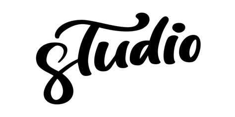 Vector Hand Drawn Lettering Word Studio Elegant Modern Handwritten