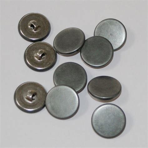 Lot Of 10 Vintage Metal Shank Buttons 15mm Diameter