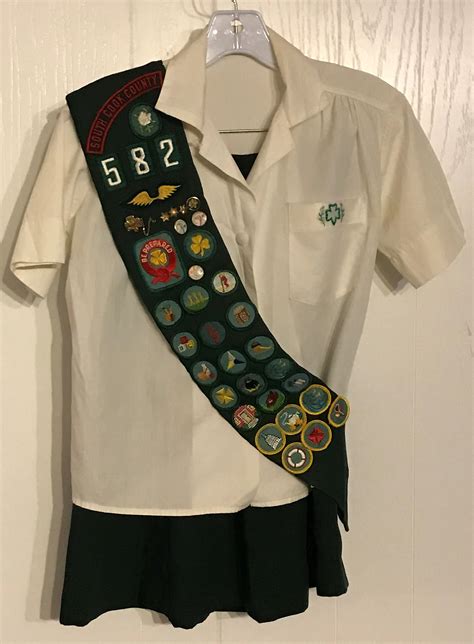 Vintage 1940s Girl Scout Uniform Belt Pin 2 Neckerchiefs