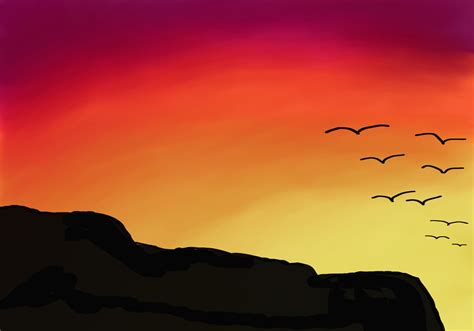 Easy Digital Painting Digital Painting Drawing Sunset Digital Art