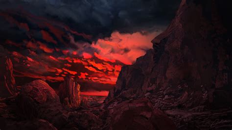 2560x1440 Resolution Red Mountains 1440p Resolution Wallpaper