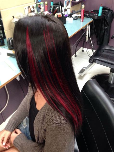 How To Dye Your Hair Black With Red Highlights Beautiful Party Wear