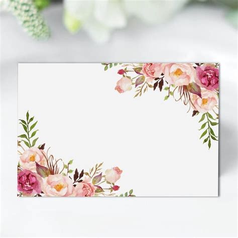 Pink Floral Food Label Food Tent Cards Place Card 100 Etsy