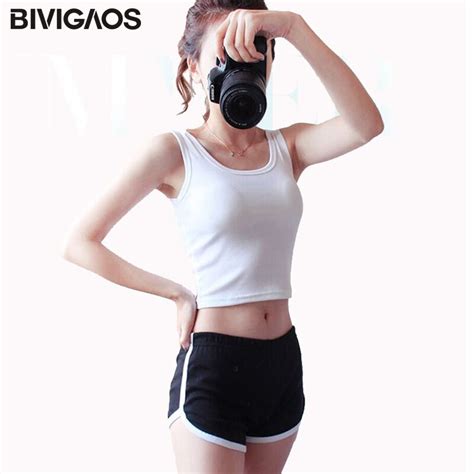 Bivigaos Womens Summer Cotton Short Crop Top Tank Tops Fitness Vest Solid Color Cropped Slim