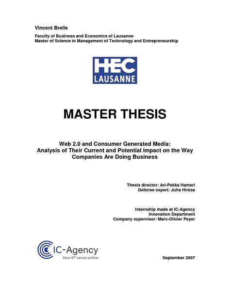 Masters Thesis Business Management