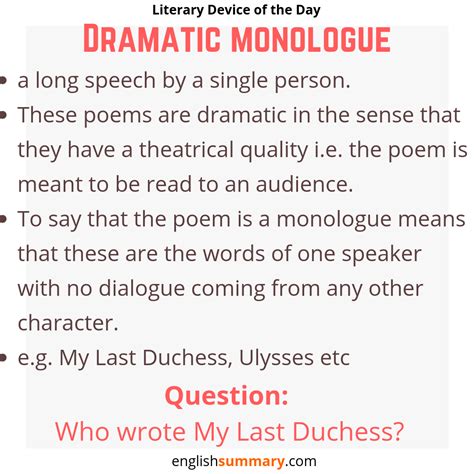 Dramatic Monologue Meaning Features And Examples Teaching Literature