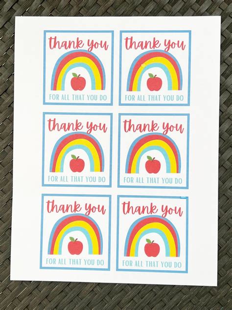 Teacher Thank You Thank You Tags Teacher Gifts Candle Gift Tags