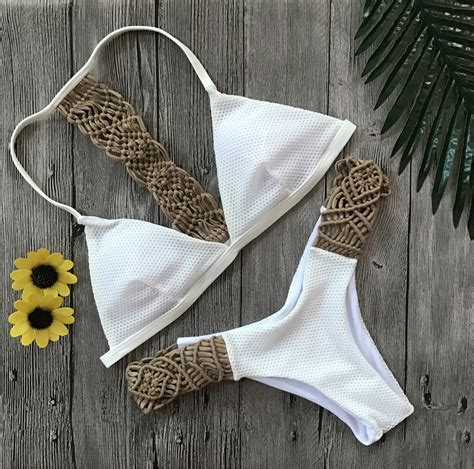 bikini hand made crocheted swimsuit bikini set plush size swimwear women bikini push up biquini