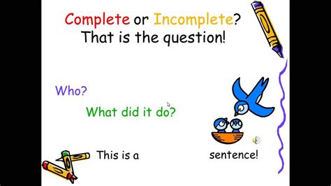 Complete And Incomplete Sentences Youtube