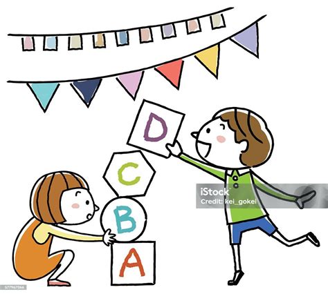 행복한 영어를 공부하는 아이들 알파벳에 대한 스톡 벡터 아트 및 기타 이미지 알파벳 아이 공부 istock