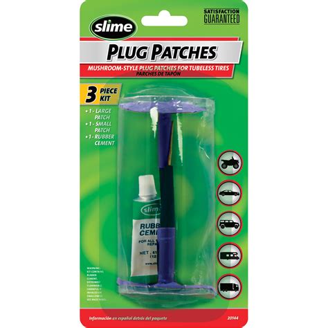 This means you don't need a giant set, but something you can carry with you. Slime Pro Plug Tire Patches with Glue — 3-Pc. Kit, Model ...