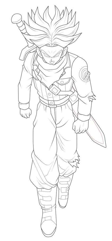 Child trunks have a combination of both his parent's natures. Ssj Rage - Free Coloring Pages