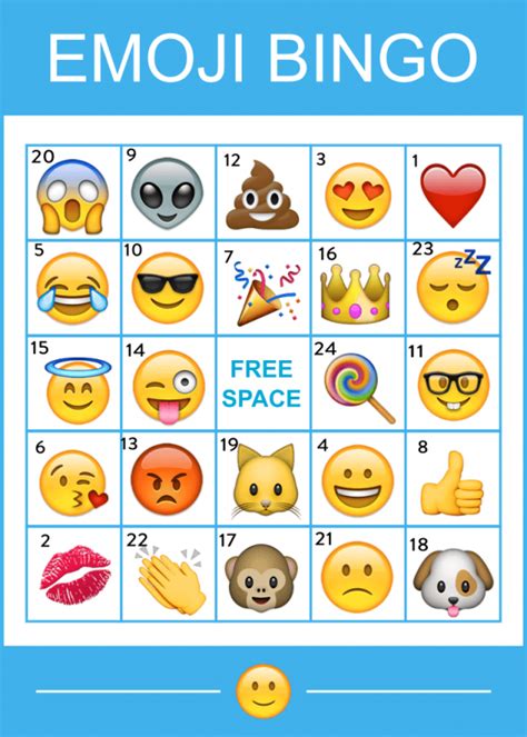 Download This Free Fantastic Printable Emoji Bingo Game Emoji