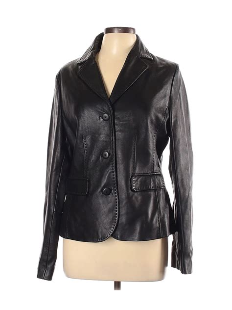 Apt 9 Women Black Leather Jacket L Ebay