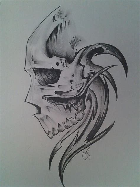Skull Sketch By Candlesf Cool Skull Drawings Cool Tattoo Drawings